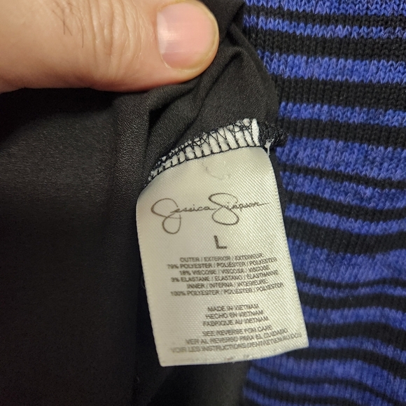 Jessica Simpson Blue and Black Striped Top - Picture 4 of 4